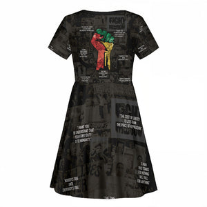 Juneteenth Black History Kid Short Sleeve Dress Inspirational Quotes Collage