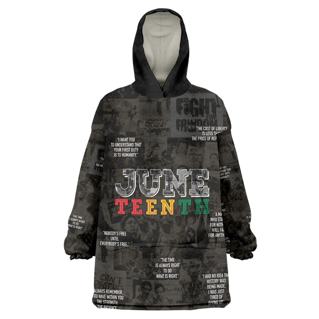 Juneteenth Black History Kid Wearable Blanket Hoodie Inspirational Quotes Collage