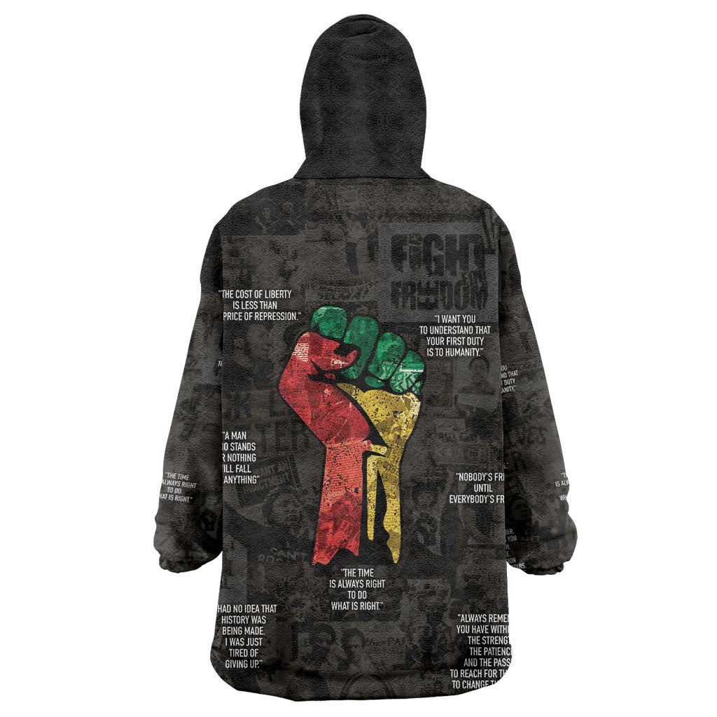 Juneteenth Black History Kid Wearable Blanket Hoodie Inspirational Quotes Collage