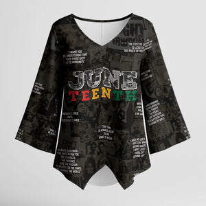 Juneteenth Black History Kimono Sleeve Blouse Inspirational Quotes Collage