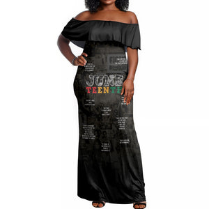 Juneteenth Black History Off Shoulder Maxi Dress Inspirational Quotes Collage