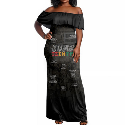 Juneteenth Black History Off Shoulder Maxi Dress Inspirational Quotes Collage