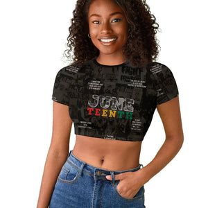 Juneteenth Black History Raglan Cropped T shirt Inspirational Quotes Collage
