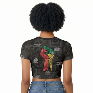 Juneteenth Black History Raglan Cropped T shirt Inspirational Quotes Collage