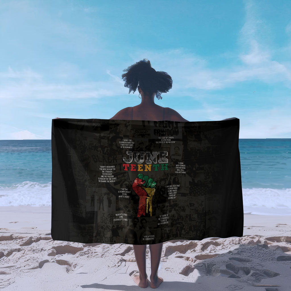 Juneteenth Black History Sarong Inspirational Quotes Collage