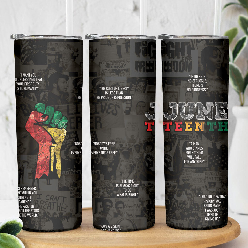 Juneteenth Black History Skinny Tumbler Inspirational Quotes Collage
