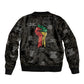 Juneteenth Black History Sleeve Zip Bomber Jacket Inspirational Quotes Collage