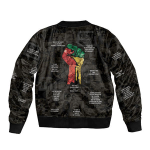Juneteenth Black History Sleeve Zip Bomber Jacket Inspirational Quotes Collage