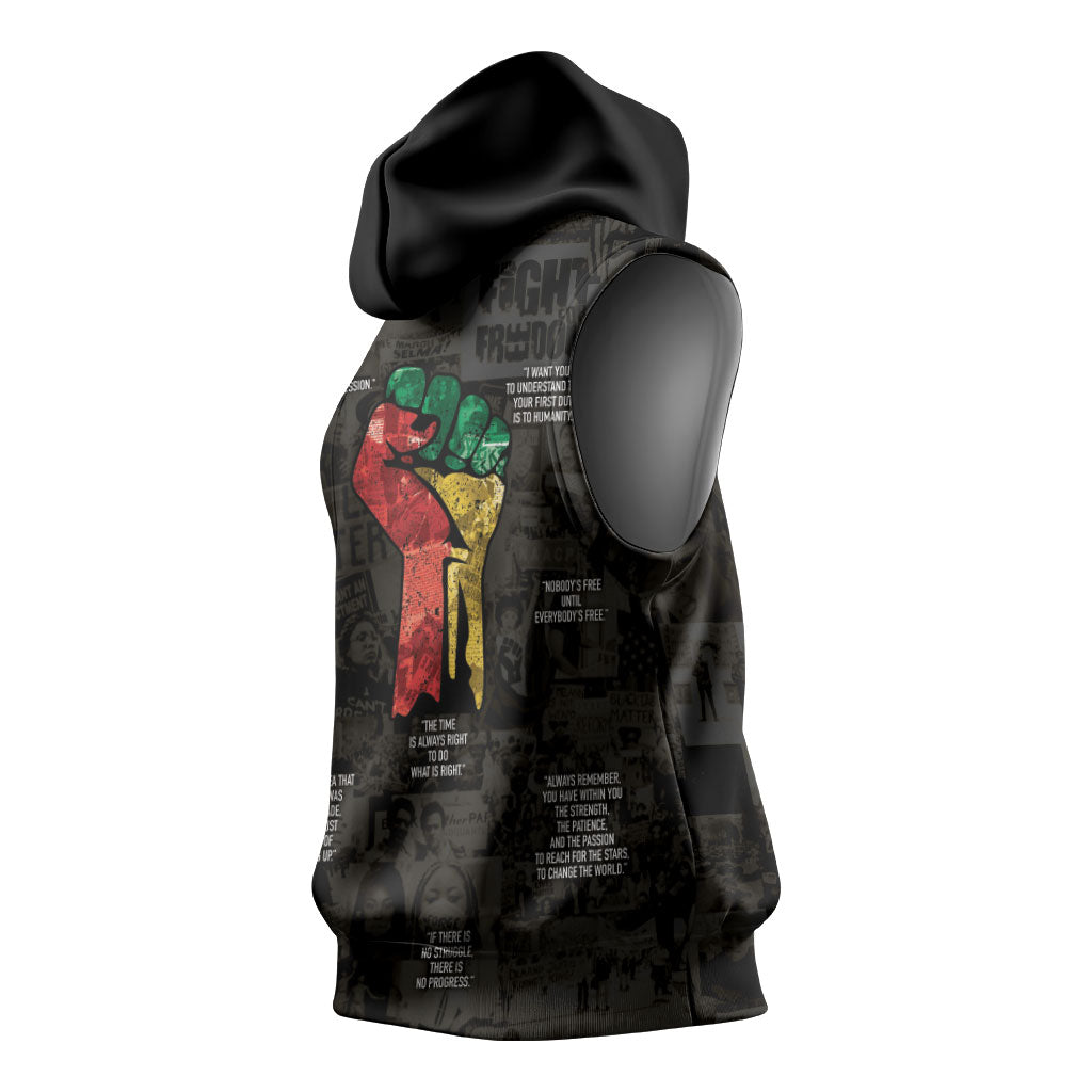 Juneteenth Black History Sleeveless Hoodie Inspirational Quotes Collage