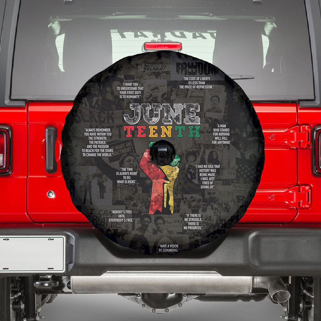 Juneteenth Black History Spare Tire Cover Inspirational Quotes Collage