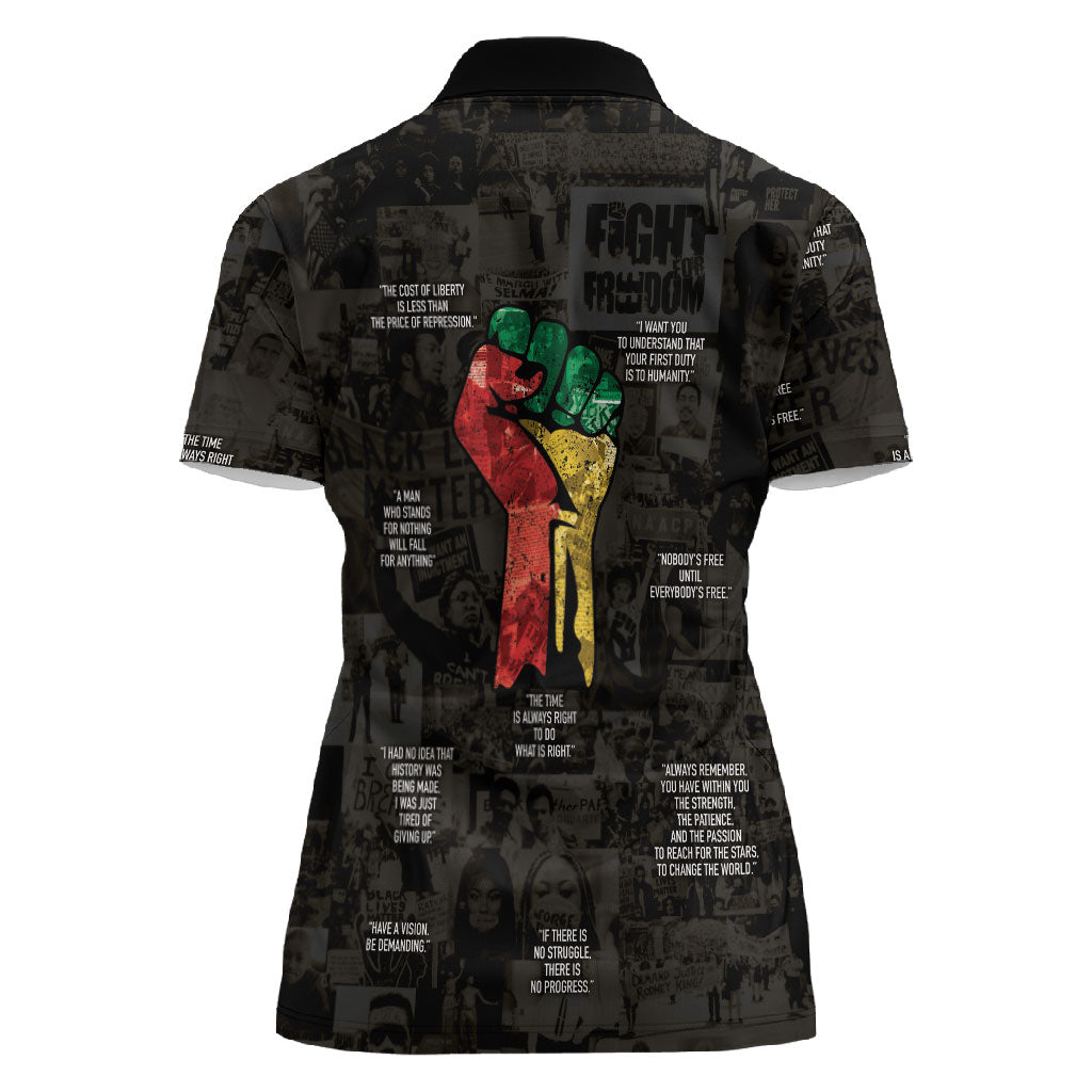 Juneteenth Black History Women Polo Shirt Inspirational Quotes Collage