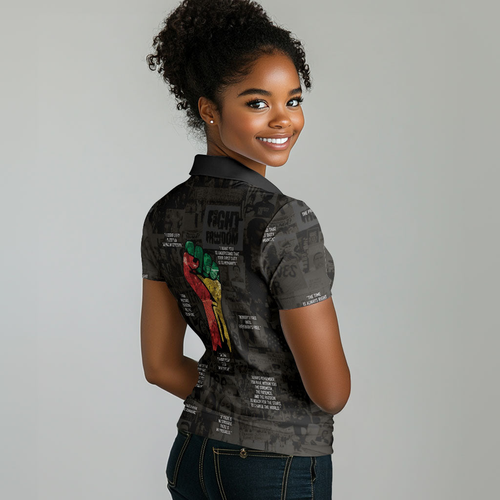 Juneteenth Black History Women Polo Shirt Inspirational Quotes Collage