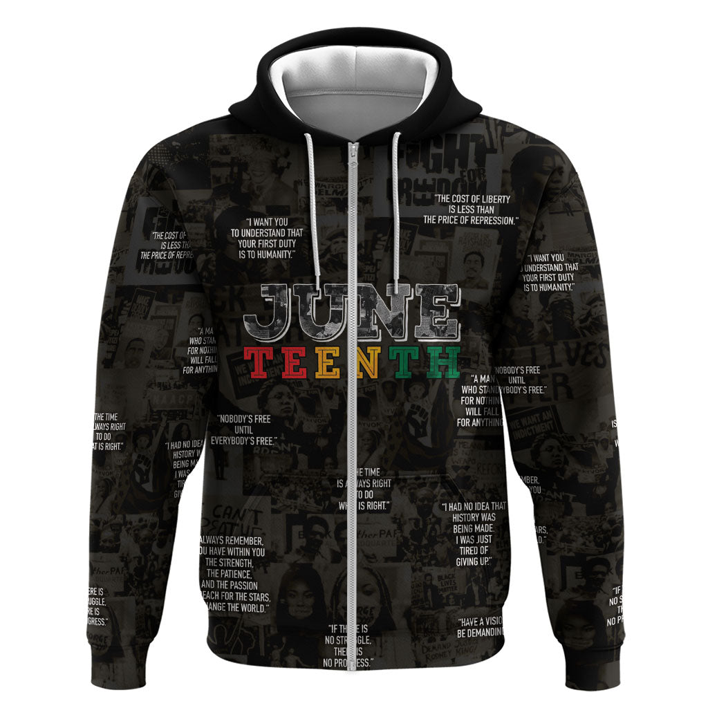 Juneteenth Black History Zip Hoodie Inspirational Quotes Collage