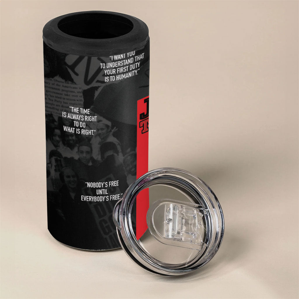 Juneteenth 2026 Black History 4 in 1 Can Cooler Tumbler Freedom Quotes Collage