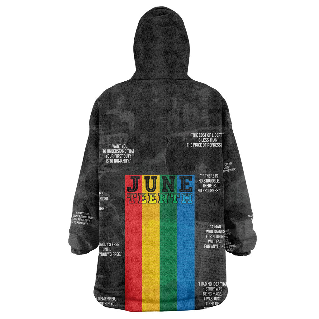 Juneteenth 2026 Black History Kid Wearable Blanket Hoodie Freedom Quotes Collage