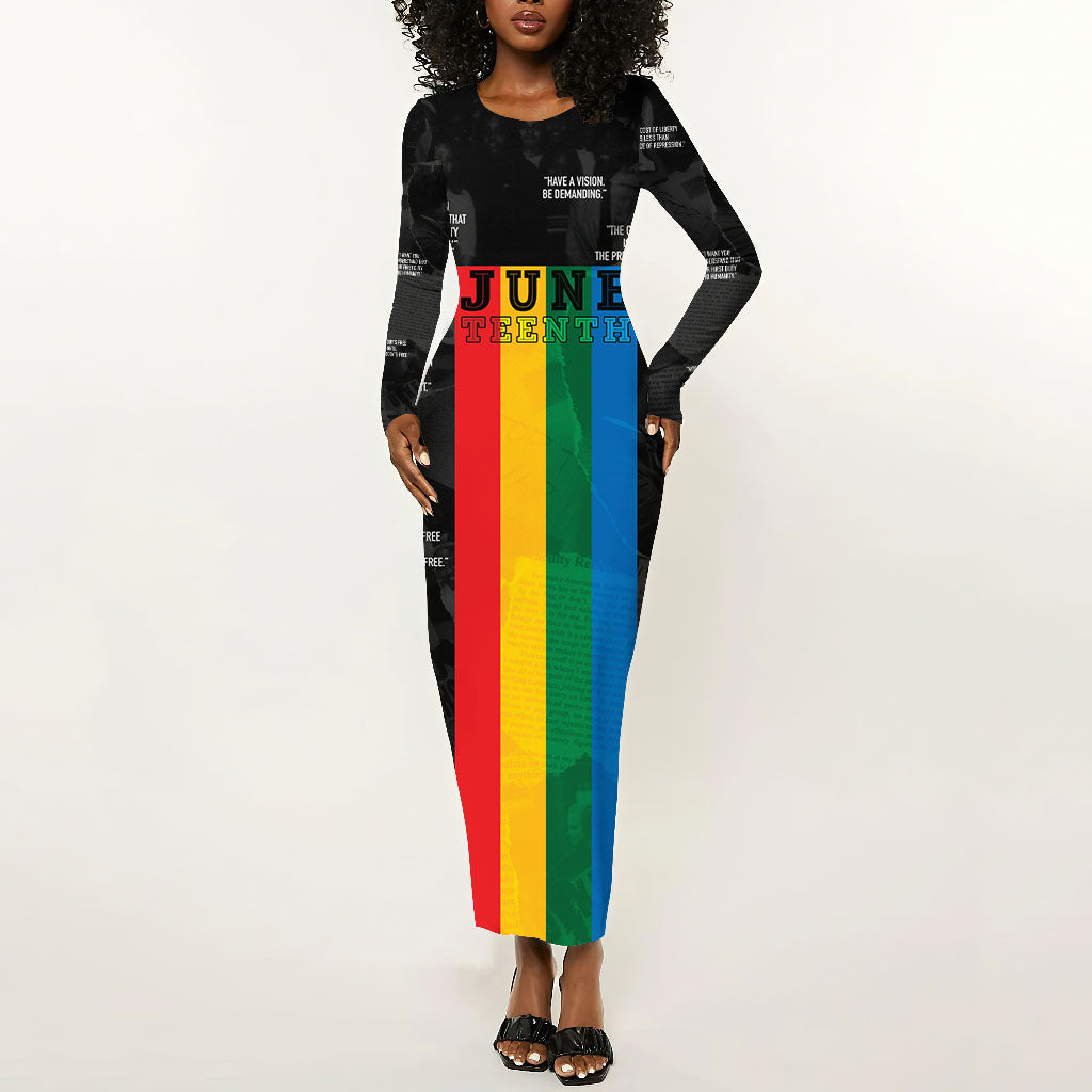 Who Invented Bodycon Juneteenth 2026 Black History Long Sleeve Bodycon Dress Freedom Quotes ...