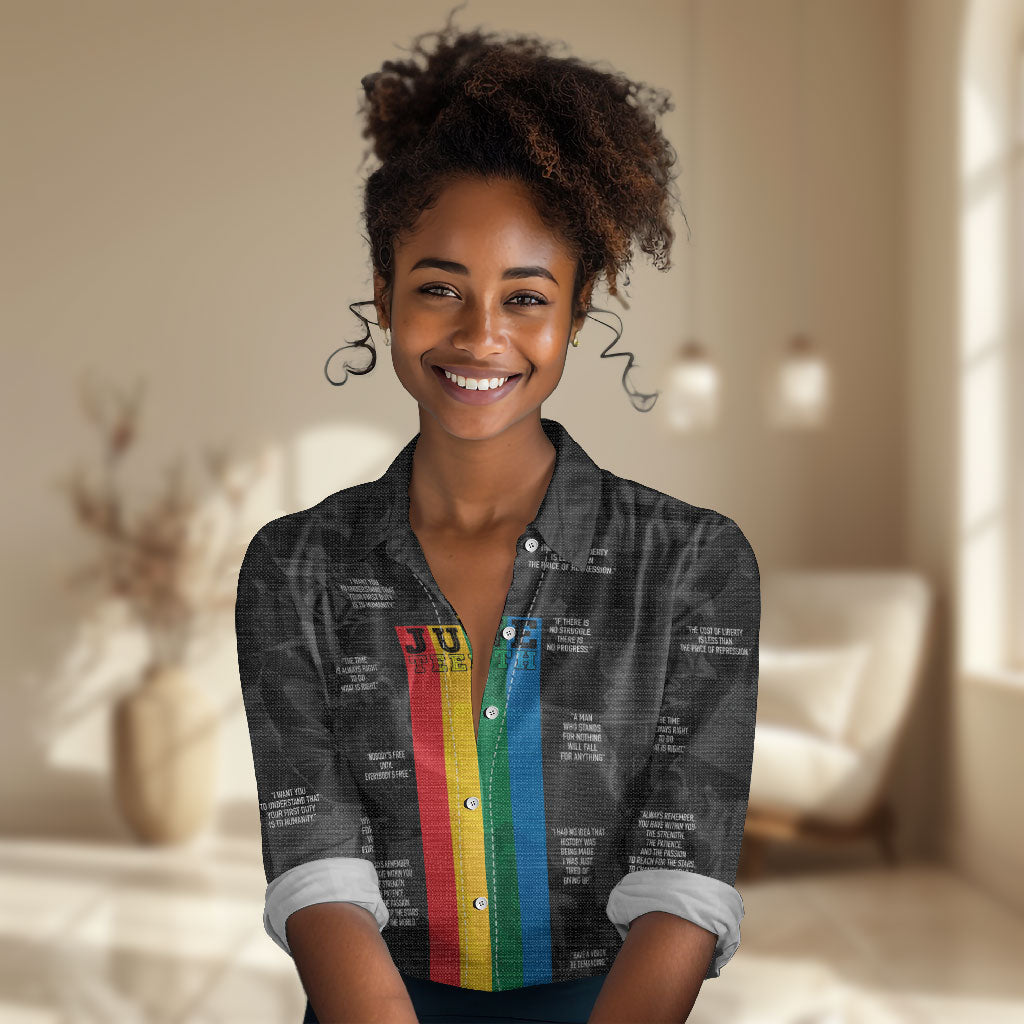 Juneteenth 2026 Black History Women Casual Shirt Freedom Quotes Collage