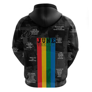 Juneteenth 2026 Black History Zip Hoodie Freedom Quotes Collage