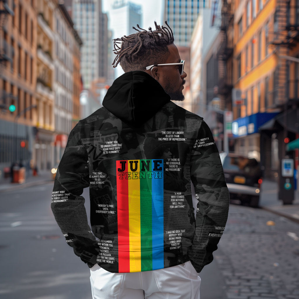 Juneteenth 2026 Black History Zip Hoodie Freedom Quotes Collage