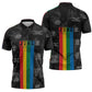 Juneteenth 2026 Black History Zipper Polo Shirt Freedom Quotes Collage