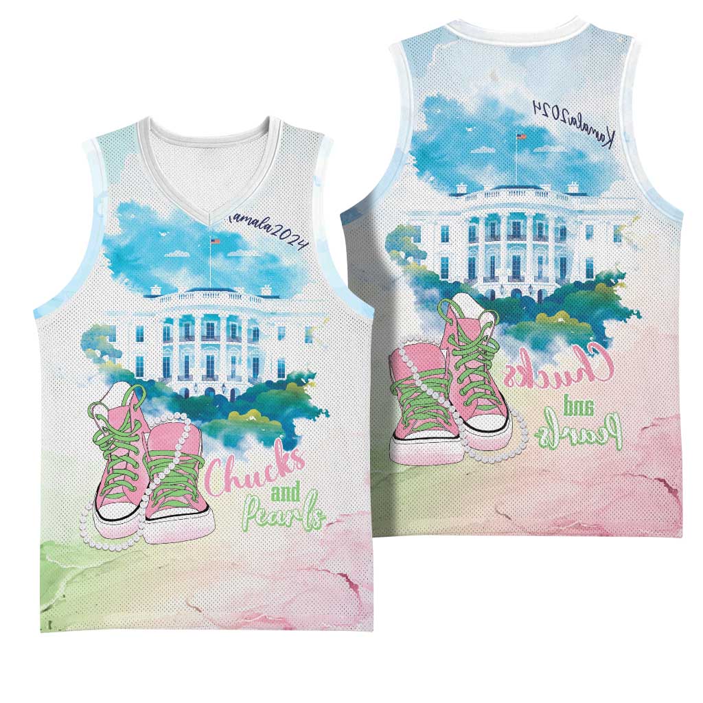Chucks N Pearls 2024 Basketball Jersey Pink Green Rocking The World - African Pride