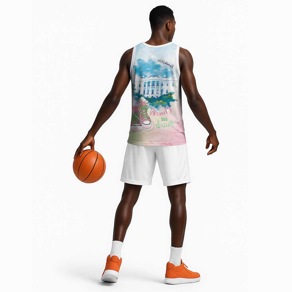 Chucks N Pearls 2024 Basketball Jersey Pink Green Rocking The World - African Pride