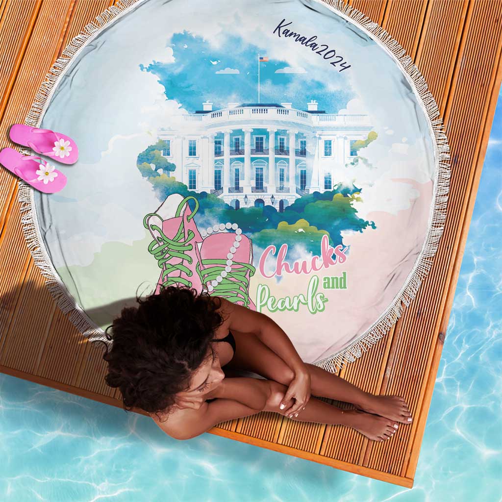 Chucks N Pearls 2024 Beach Blanket Pink Green Rocking The World