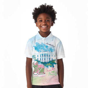 Chucks N Pearls 2024 Kid Polo Shirt Pink Green Rocking The World