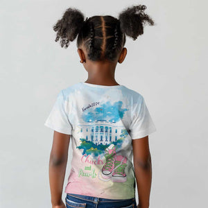 Chucks N Pearls 2024 Kid T shirt Pink Green Rocking The World