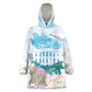 Chucks N Pearls 2024 KId Wearable Blanket Hoodie Pink Green Rocking The World