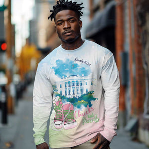 Chucks N Pearls 2024 Long Sleeve Shirt Pink Green Rocking The World LT7