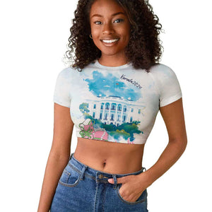 Chucks N Pearls 2024 Raglan Cropped T shirt Pink Green Rocking The World