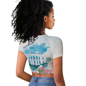 Chucks N Pearls 2024 Raglan Cropped T shirt Pink Green Rocking The World