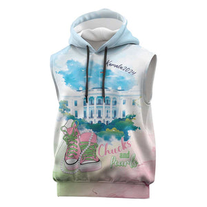 Chucks N Pearls 2024 Sleeveless Hoodie Pink Green Rocking The World - African Pride