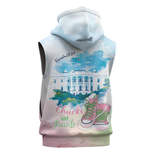 Chucks N Pearls 2024 Sleeveless Hoodie Pink Green Rocking The World - African Pride