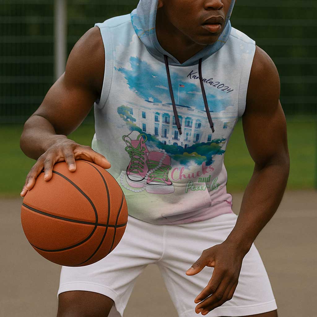 Chucks N Pearls 2024 Sleeveless Hoodie Pink Green Rocking The World - African Pride