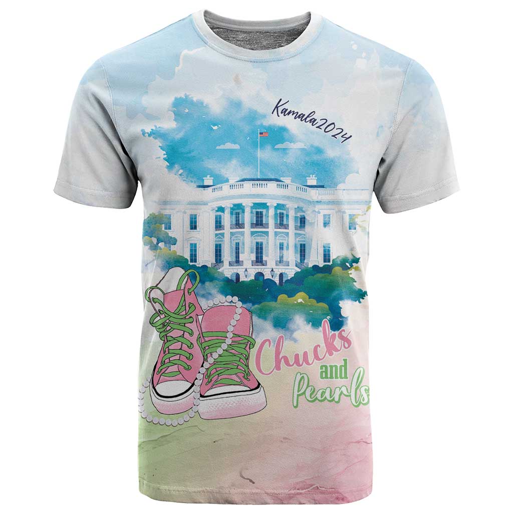 Chucks N Pearls 2024 T shirt Pink Green Rocking The World