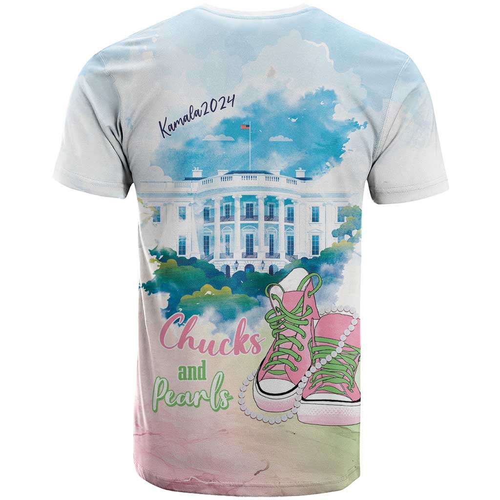 Chucks N Pearls 2024 T shirt Pink Green Rocking The World