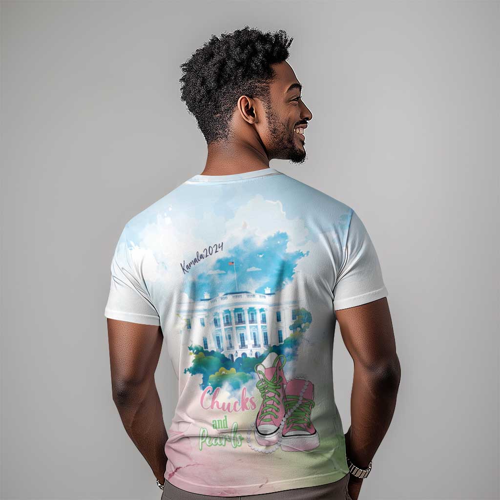 Chucks N Pearls 2024 T shirt Pink Green Rocking The World