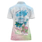 Chucks N Pearls 2024 Women Polo Shirt Pink Green Rocking The World