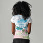Chucks N Pearls 2024 Women V-Neck T-Shirt Pink Green Rocking The World