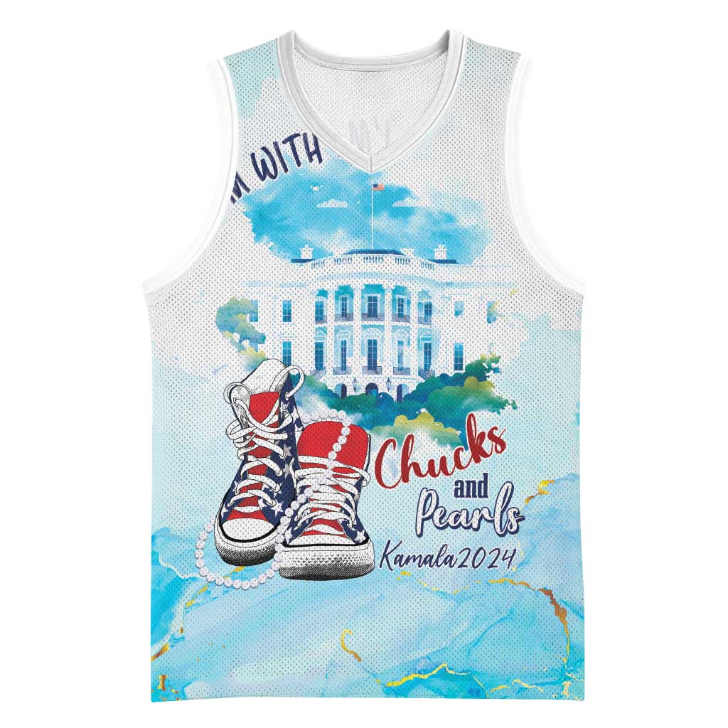 Chucks N Pearls 2024 Basketball Jersey I'm With Her - African Pride