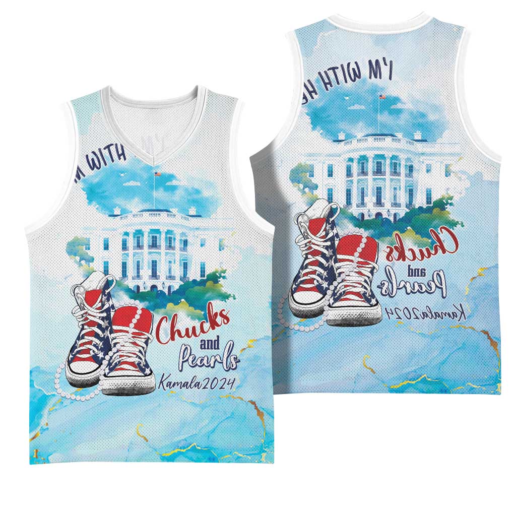 Chucks N Pearls 2024 Basketball Jersey I'm With Her - African Pride