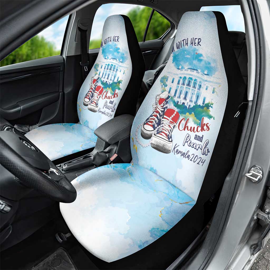 Chucks N Pearls 2024 Car Seat Cover I'm With Her