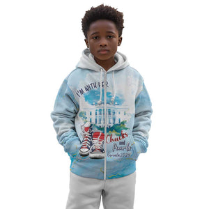 Chucks N Pearls 2024 Kid Hoodie I'm With Her