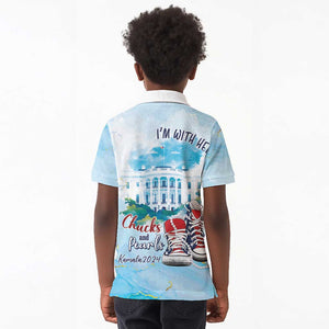 Chucks N Pearls 2024 Kid Polo Shirt I'm With Her