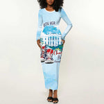 Chucks N Pearls 2024 Long Sleeve Bodycon Dress I'm With Her LT7