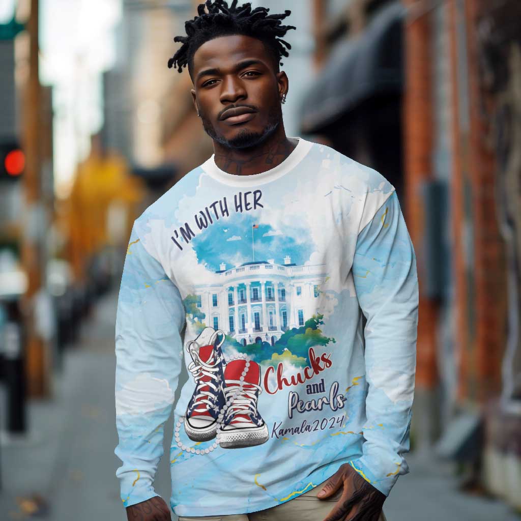 Chucks N Pearls 2024 Long Sleeve Shirt I'm With Her LT7