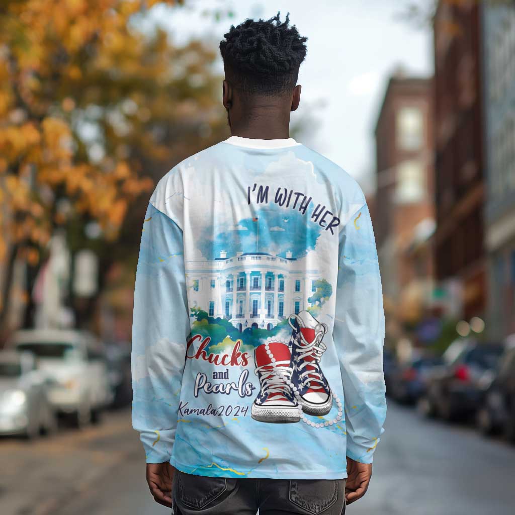 Chucks N Pearls 2024 Long Sleeve Shirt I'm With Her LT7