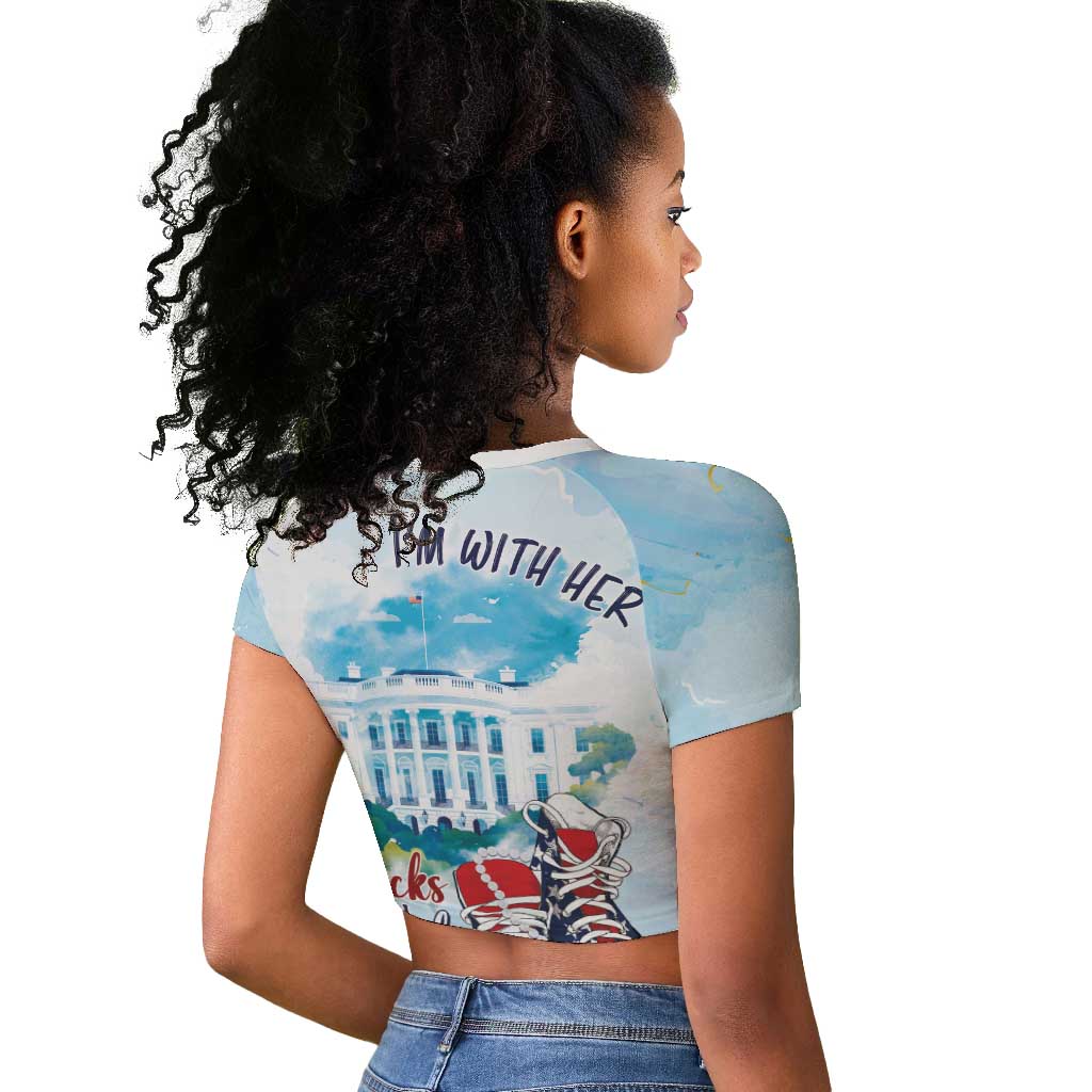 Chucks N Pearls 2024 Raglan Cropped T shirt I'm With Her